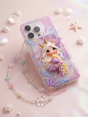 Custom made clay doll phone case Mermaid